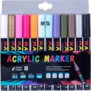 M&G Markery akrylowe set 12 kolorów