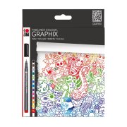 MARABU FINELINER GRAPHIX 12 SZT. - CIENKOPISY KOLOROWE